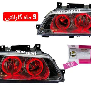 چراغ جلو اسپرت دبل پژو طرح bmw قرمز مناسب برای خانواده 405