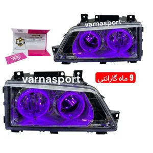 چراغ جلو اسپرت دبل پژو طرح bmw بنفش مناسب برای خانواده 405